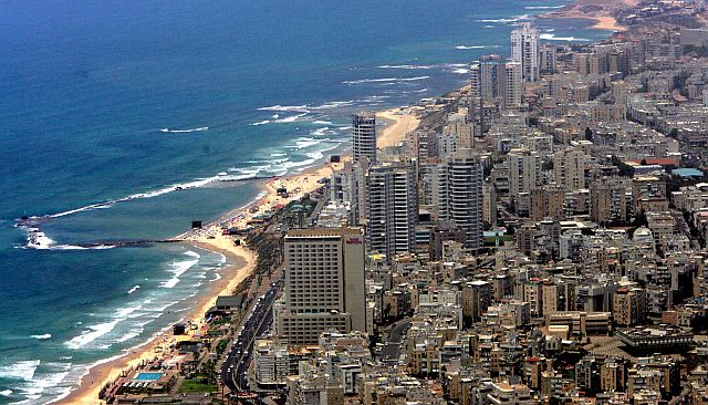 BAT YAM, ISRAEL - MAY 29:  High-rise hotels and apartment buildings crowd the Mediterranean coastline May 29, 2006 at Bat Yam, an Israeli suburban city south of Tel Aviv. Prime Minister Ehud Olmert today approved June 18, 2006 a one-percent VAT cut, from 16.5 percent to 15.5 percent, effective from next month, a move that follows annual growth forecasts of more than 6.6%, more than double than leading Western economies. (Photo by Joe Raedle/Getty Images)